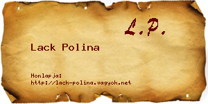 Lack Polina névjegykártya